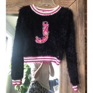 Juicy Couture cropped fuzzy sweater sz S